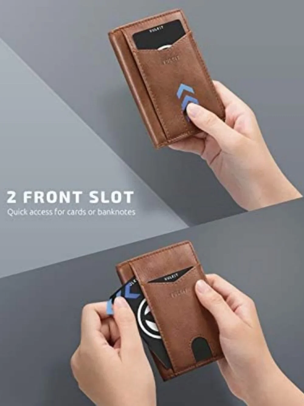 Slim RFID Blocking Bifold Wallet | Minimalist Leather Credit Card Holder for Men